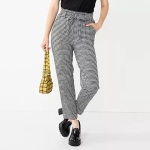 High-Rise Paperbag Tapered Leg Pants